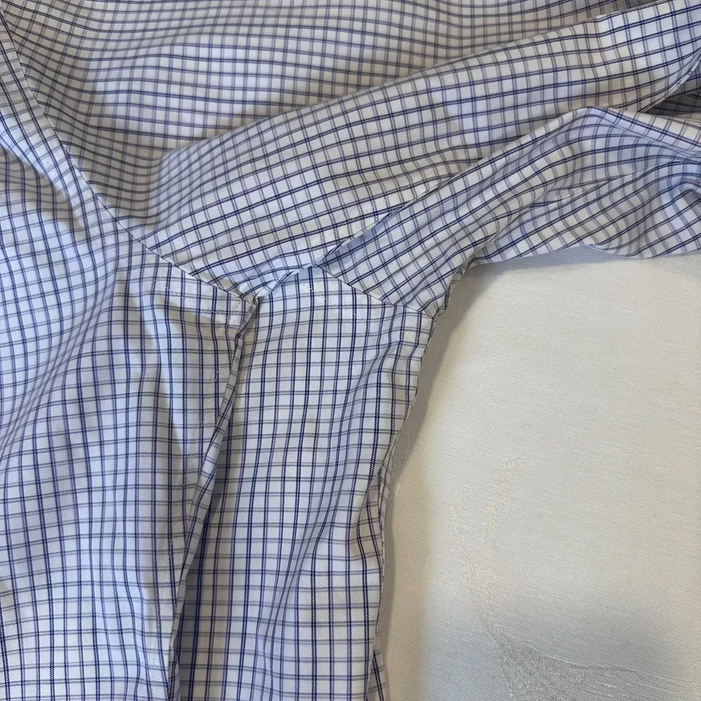 Brooks Brothers Mens-16-34 Regent‎ Dress Shirt Blue Plaid  Non Iron Cotton